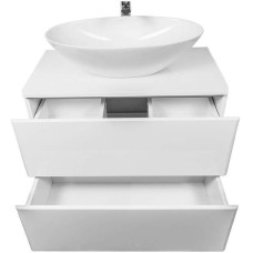 Тумба с раковиной Orange Otto 75 Ot-75TuGLASS+G56 подвесная Белая
