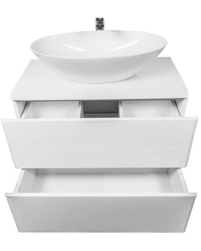 Тумба с раковиной Orange Otto 75 Ot-75TuGLASS+G56 подвесная Белая