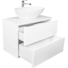 Тумба с раковиной Orange Otto 75 Ot-75TuGLASS+G56 подвесная Белая