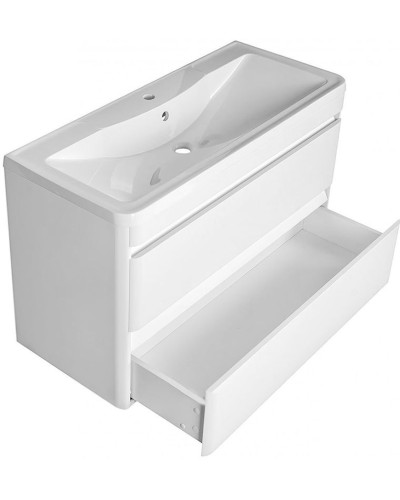 Тумба под раковину Style Line Атлантика Люкс Plus 100 СС-00000693 подвесная Белая