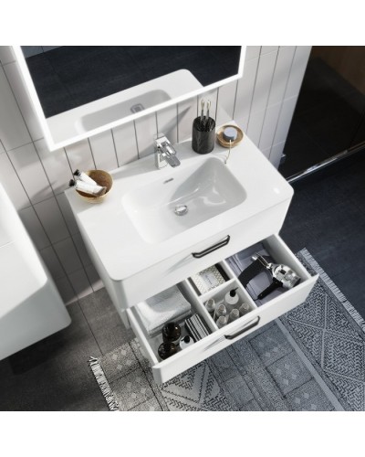 Тумба с раковиной Iddis Brick 80 подвесная Белая