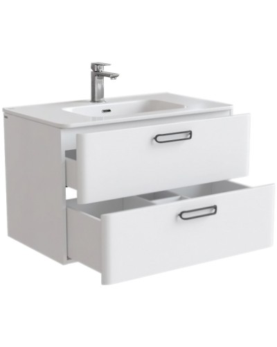 Тумба с раковиной Iddis Brick 80 подвесная Белая