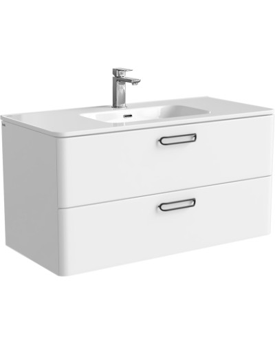 Тумба с раковиной Iddis Brick 100 подвесная Белая