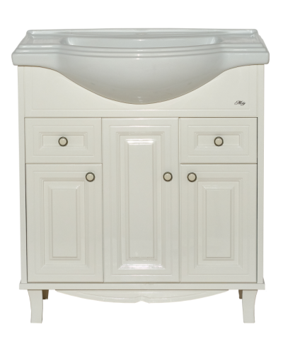 Шармель - 80 Тумба с 2 ящ. светло-бежевая эмаль / раковина