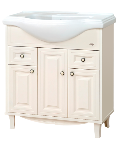 Шармель - 80 Тумба с 2 ящ. светло-бежевая эмаль / раковина