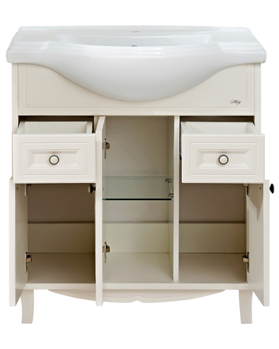 Шармель - 80 Тумба с 2 ящ. светло-бежевая эмаль / раковина