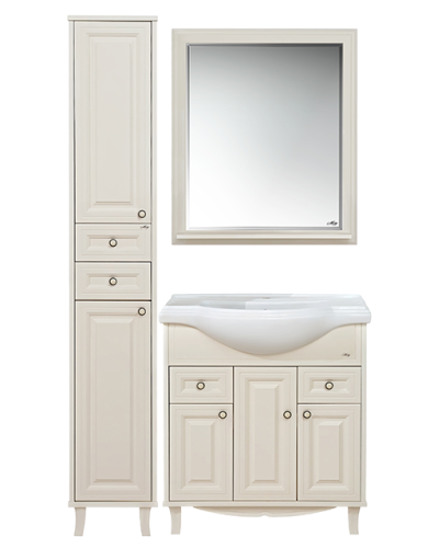 Шармель - 80 Тумба с 2 ящ. светло-бежевая эмаль / раковина