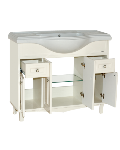 Шармель -105 Тумба с 2 ящ. светло-бежевая эмаль / раковина