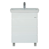 Прима -  60 Тумба 3 ящ. белая эмаль направ. с доводч. / раковина