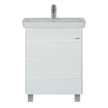 Прима -  60 Тумба 3 ящ. белая эмаль направ. с доводч. / раковина