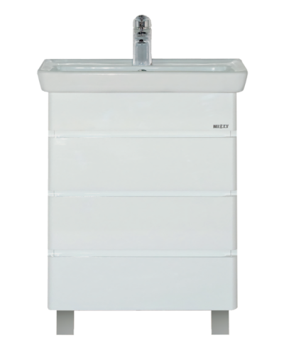 Прима -  60 Тумба 3 ящ. белая эмаль направ. с доводч. / раковина