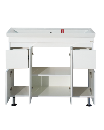 Фостер -100 Тумба напольная с 2 ящ. белая / раковина