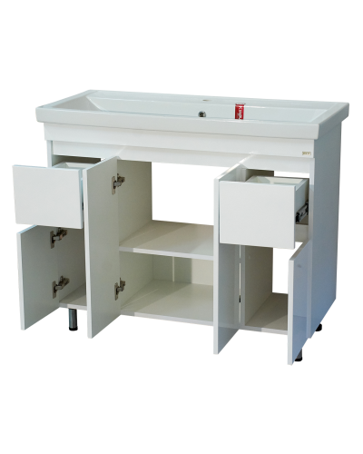 Фостер -100 Тумба напольная с 2 ящ. белая / раковина