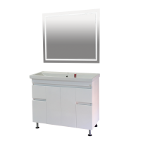 Фостер -100 Тумба напольная с 2 ящ. белая / раковина