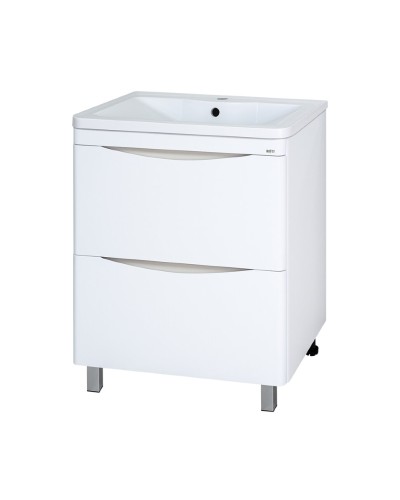 Атлантик -100 Тумба напольная  с 2 ящ. закруг. края / раковина