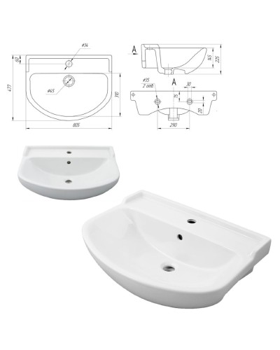 Амур - 80 Тумба напольная прямая (ПВХ) / раковина