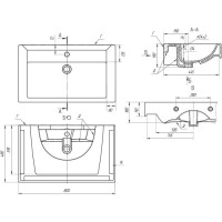Элен - 80 Тумба с 2 ящ. направл. с доводчиком / раковина