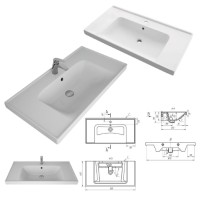 Dallas - 90 Тумба подвесная ДСП (Дуб Галифакс) / раковина