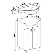 Тумба под раковину Runo Капри 55 УТ000003778 Белая