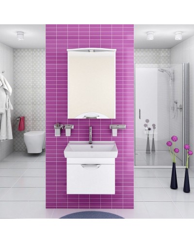 Тумба под раковину Runo Ибица 50 00000001046 подвесная Белая