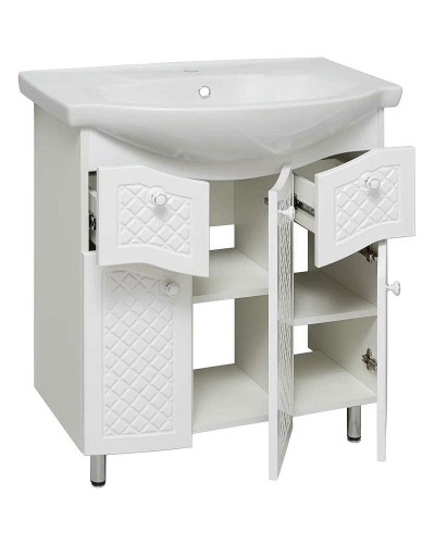 Тумба под раковину Runo Милано 75 УТ000002088 Белая