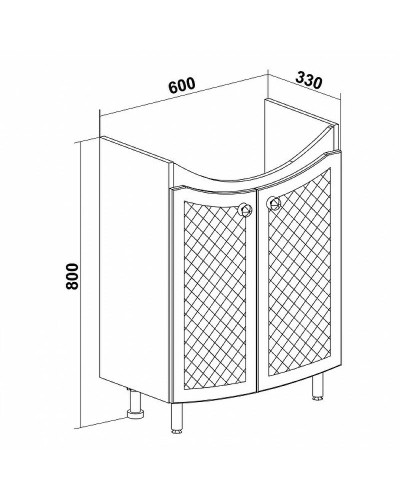 Тумба под раковину Runo Милано 65 УТ000002087 Белая