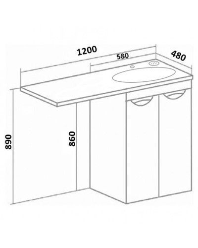 Тумба под раковину Runo Лира 120 УТ000003443 Белая