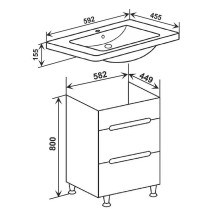 Тумба под раковину Runo Парма 60 00000001139 Белая