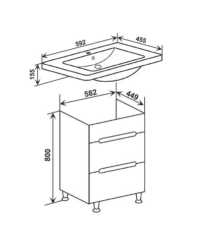 Тумба под раковину Runo Парма 60 00000001139 Белая