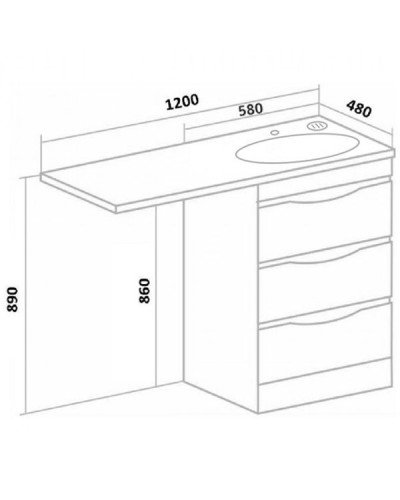 Тумба под раковину Runo Орион 120 УТ000003442 Белая