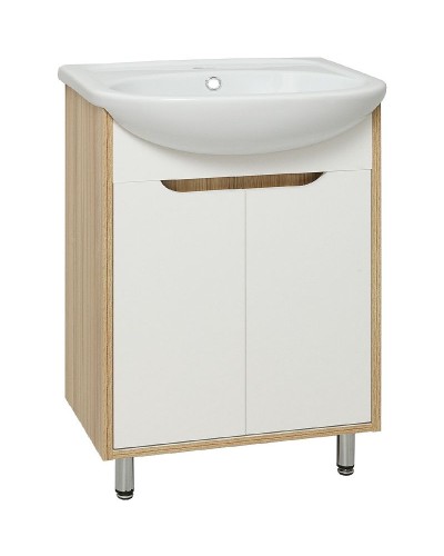 Тумба под раковину Runo Эко 60 00000001144 Белая Лиственница