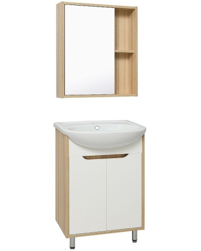 Тумба под раковину Runo Эко 60 00000001144 Белая Лиственница