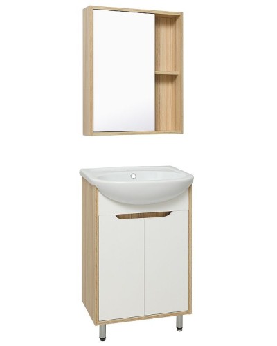 Тумба под раковину Runo Эко 50 00000001142 Белая Лиственница