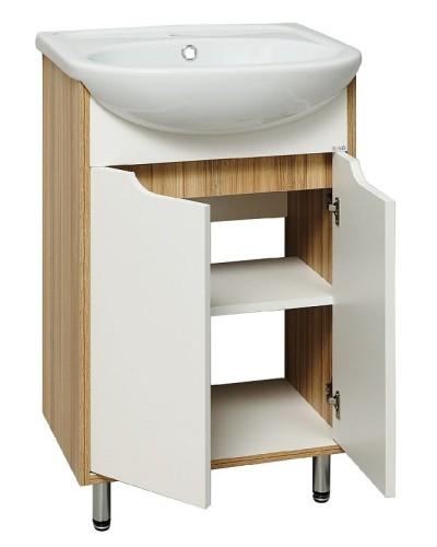 Тумба под раковину Runo Эко 50 00000001142 Белая Лиственница
