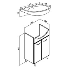 Тумба под раковину Runo Уют 50 00000000065 Белая