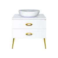 Маргарет - 80 Тумба напольная с 2 ящ. зол.ножк. / столешница / раковина
