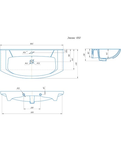 Балтика -105 Тумба прямая/раковина