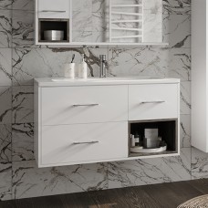 Фетта -100 Тумба белая подв. с 3 ящ. и нишей / раковина