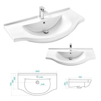 Эльбрус -100 Тумба белая эмаль / раковина