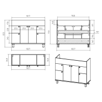 Жардин -105 Тумба прямая светло-бежевая / раковина