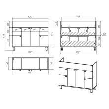 Жардин -105 Тумба прямая светло-бежевая / раковина
