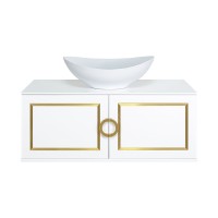 STEFFANY -105 Тумба подвесная 2 дв. с латунными вставками / столешница / раковина