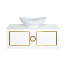 STEFFANY -105 Тумба подвесная 2 дв. с латунными вставками / столешница / раковина