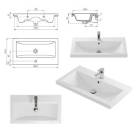 Фостер - 80 Тумба напольная с 2 ящ. белая / раковина