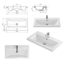 Фостер - 80 Тумба напольная с 2 ящ. белая / раковина