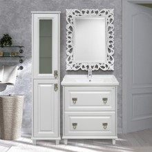 Версаль - 80 Тумба с 2 ящ. белая матовая / раковина