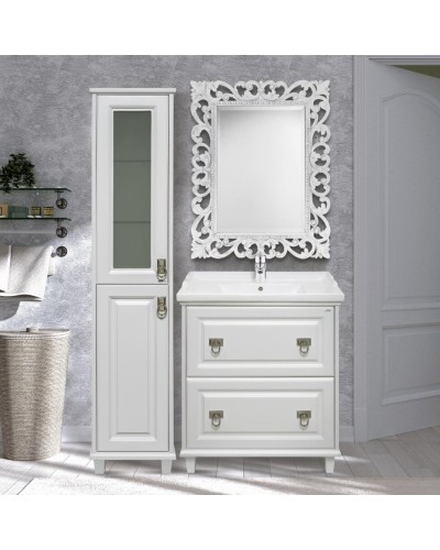 Версаль - 80 Тумба с 2 ящ. белая матовая / раковина