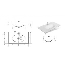 Версаль - 80 Тумба с 2 ящ. белая матовая / раковина
