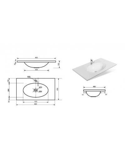 Версаль - 80 Тумба с 2 ящ. белая матовая / раковина
