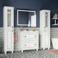 Версаль - 80 Тумба с 2 ящ. белая матовая / раковина